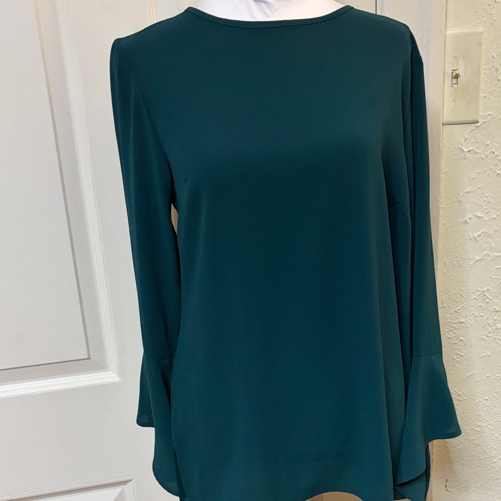 MICHAEL Michael Kors Teal Long Sleeve Boatneck Blouse